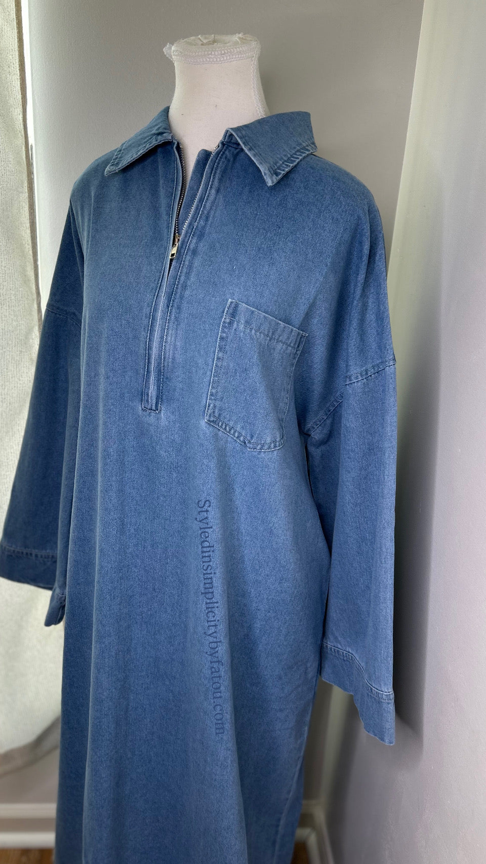 Anaya Jean Cotton Abaya withfront pocket