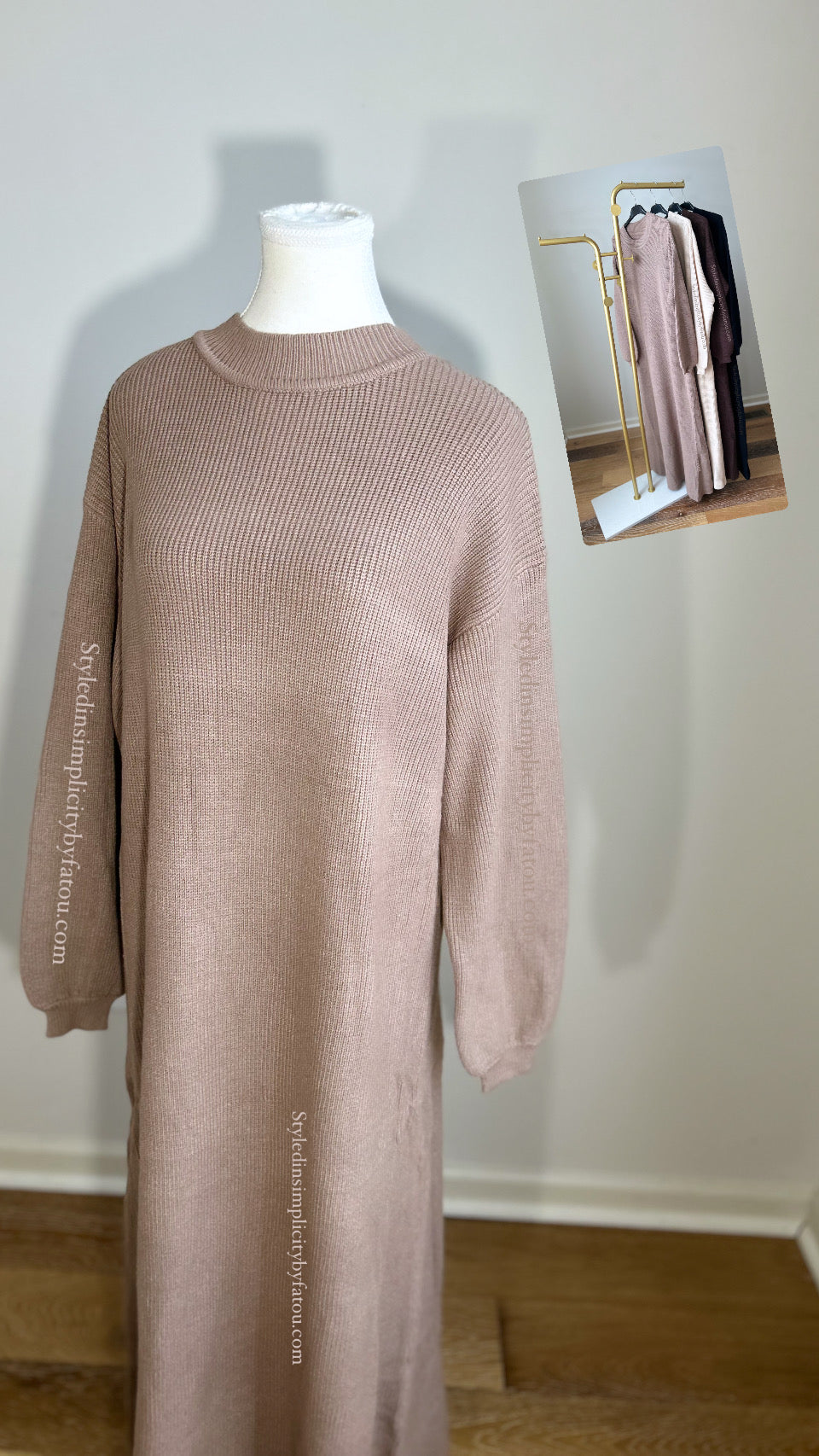Premium Fall loose fit knitted abaya dress