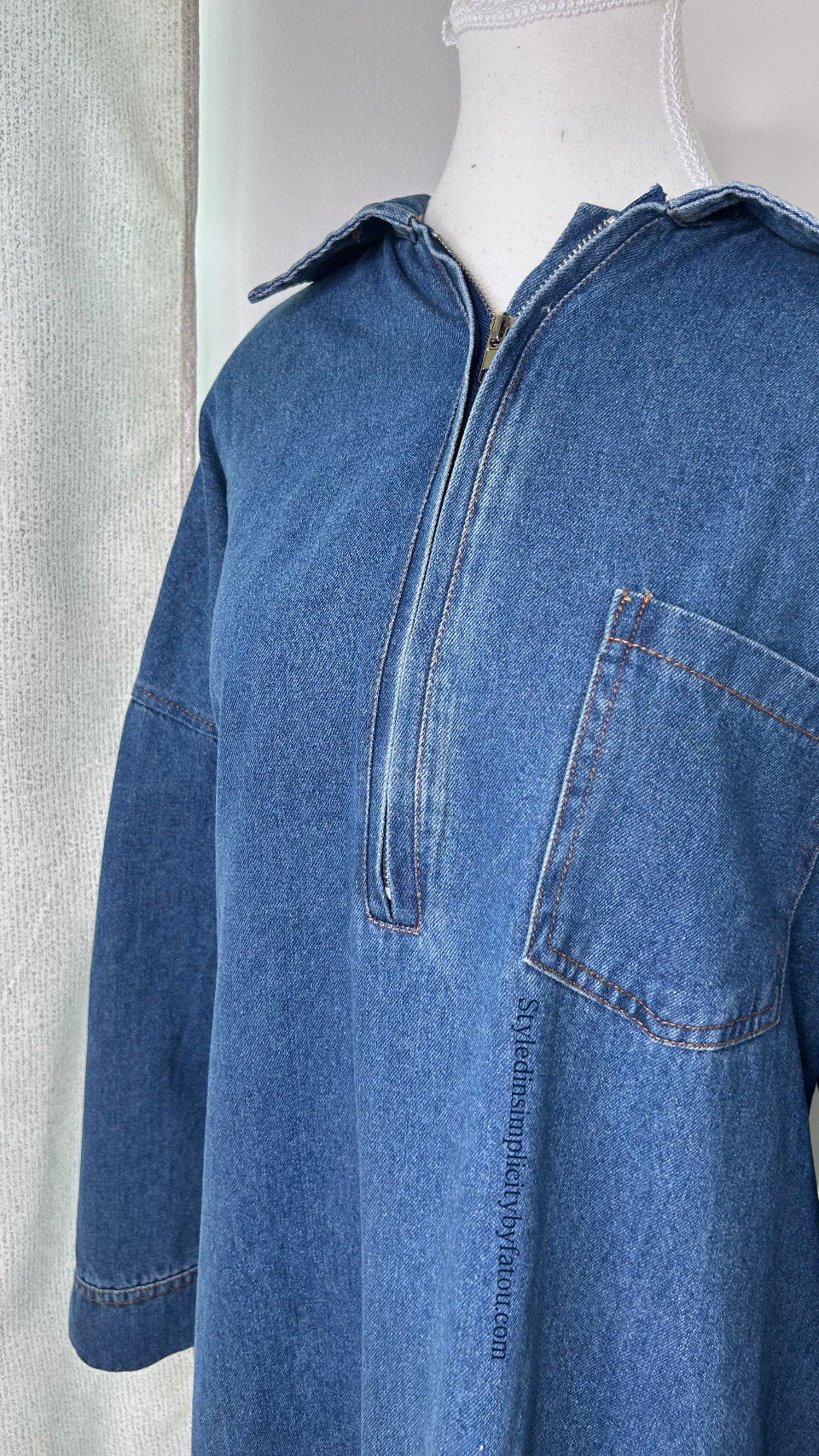 Anaya Jean Cotton Abaya withfront pocket