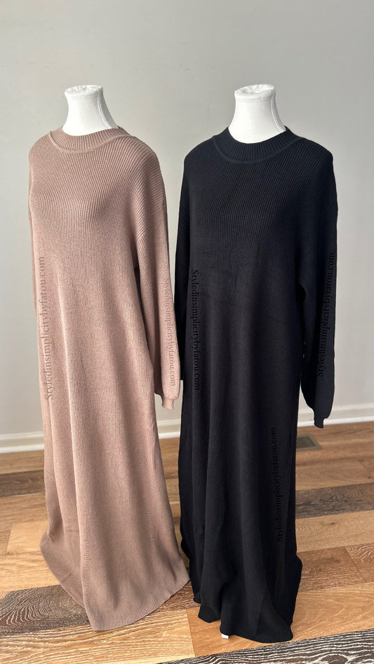 Premium Fall loose fit knitted abaya dress