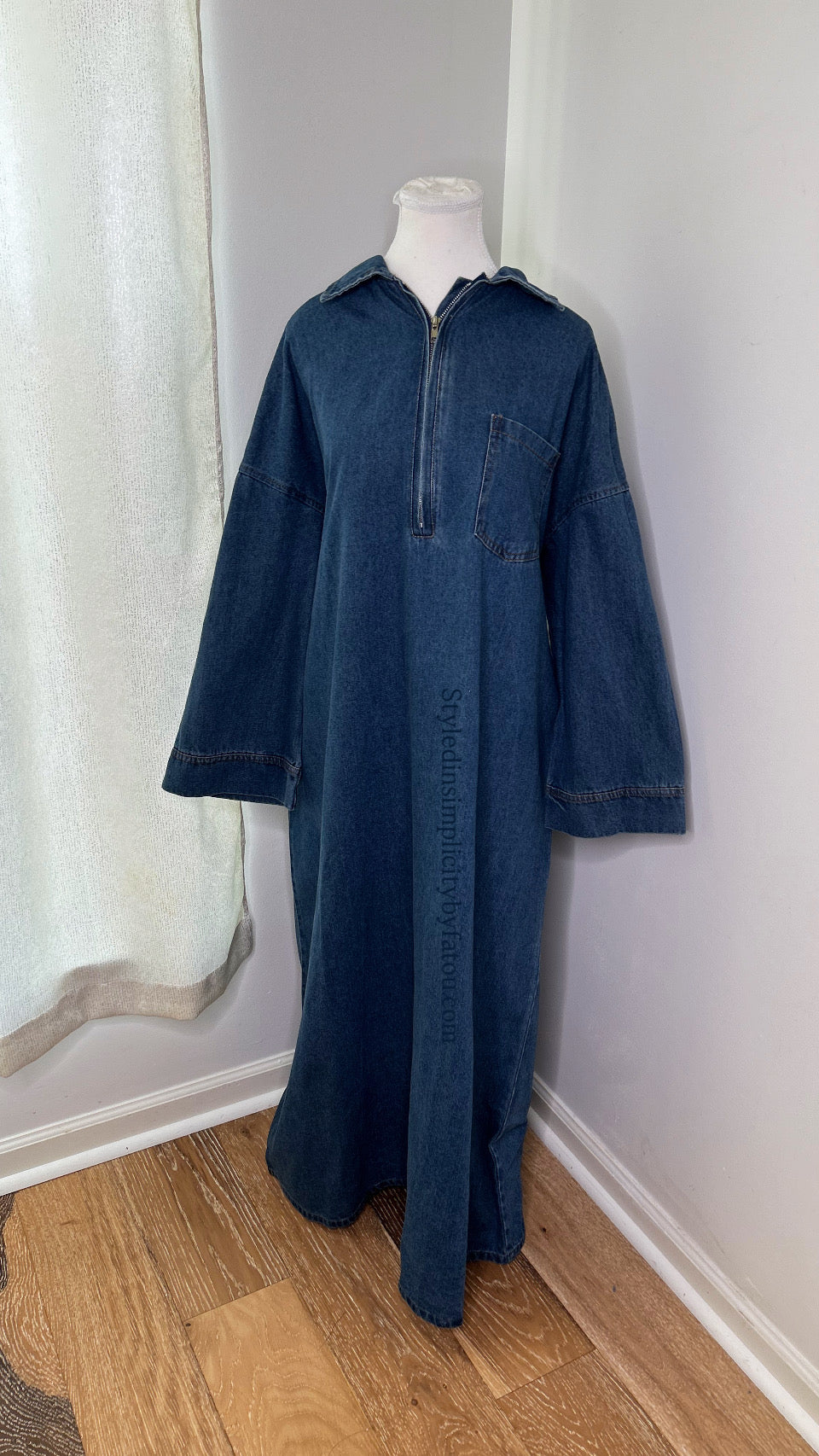 Anaya Jean Cotton Abaya withfront pocket