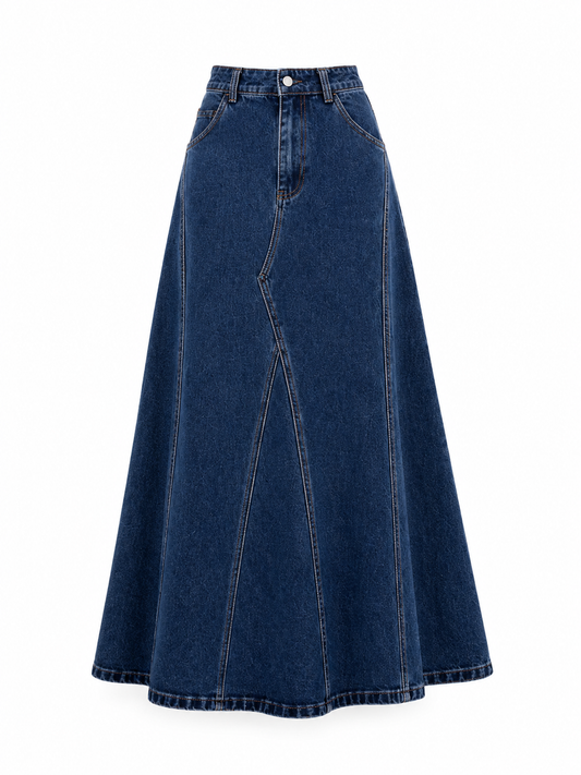 80% cotton jean maxi modest skirt