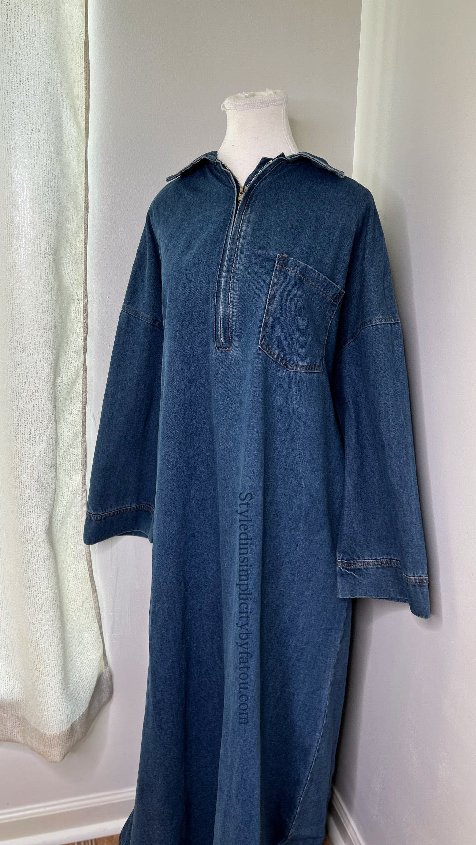 Anaya Jean Cotton Abaya withfront pocket