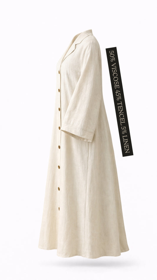 Modest Summer Abaya Set | Elegant Maxi Dress 2 Piece Set | Breathable Viscose Tencel Linen Abaya | Loose Modest Muslim Dress | Eid Outfit USA