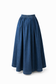 Cotton Maxi Denim Skirt Abaya with Pockets – Loose Fit Elastic Waist Modest Skirt