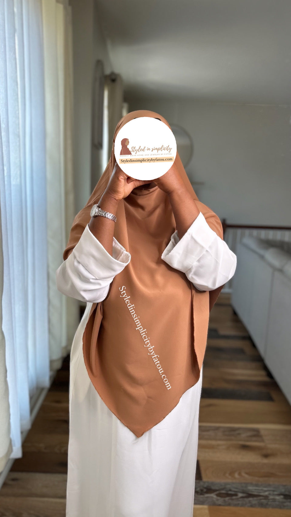 All white Abaya khimar set