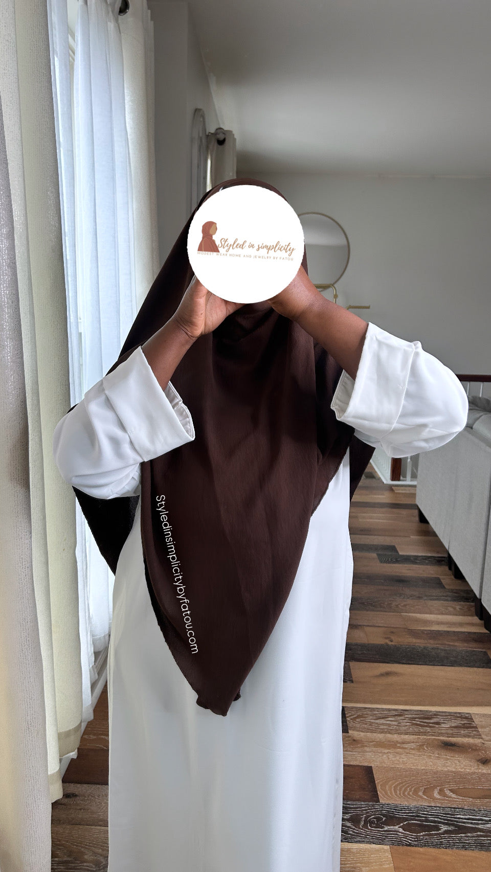 All white Abaya khimar set