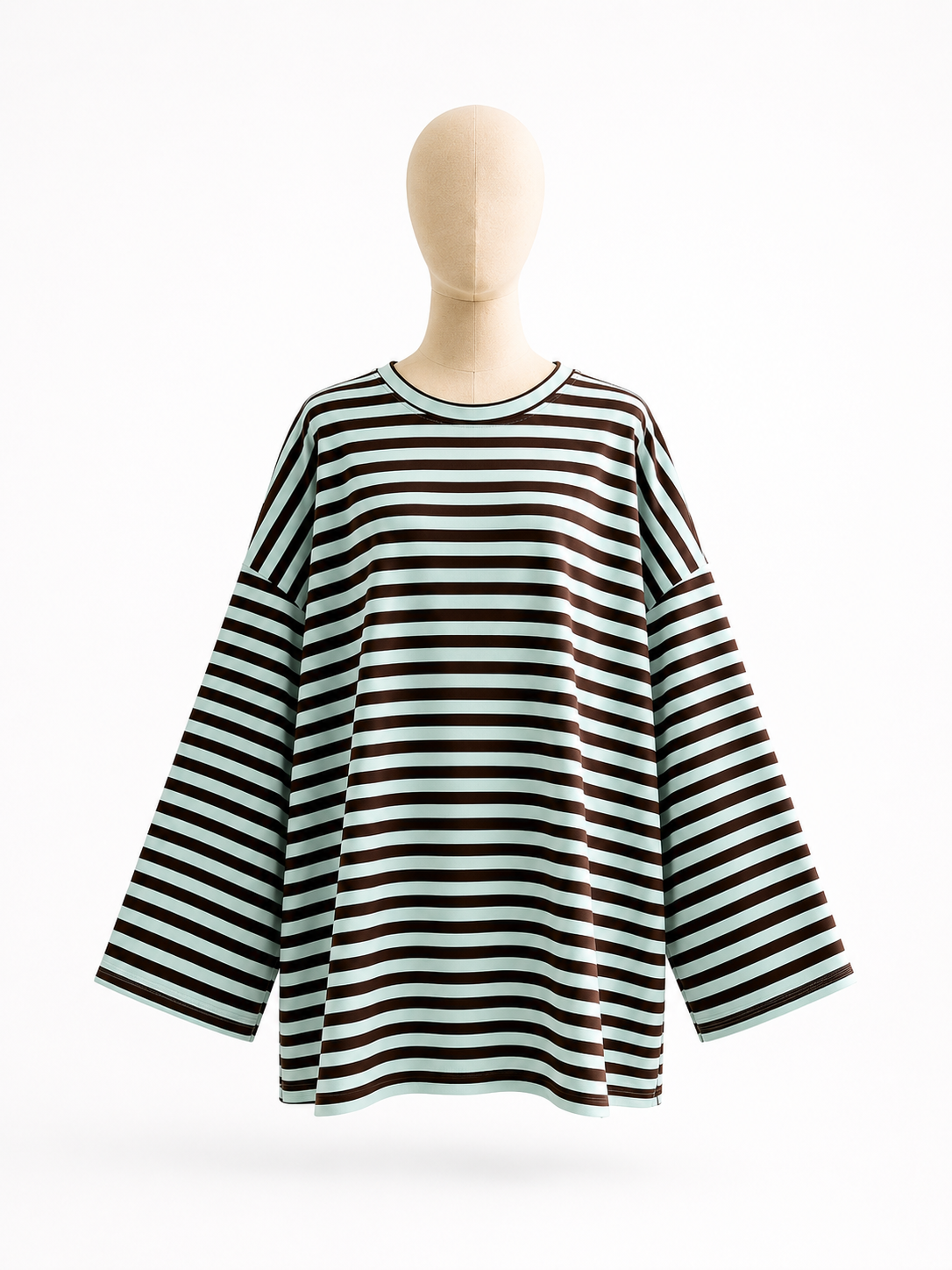 Oversized 80% Cotton Striped Modest Top for Women