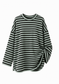 Oversized 80% Cotton Striped Modest Top for Women