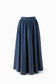 Cotton Maxi Denim Skirt Abaya with Pockets – Loose Fit Elastic Waist Modest Skirt