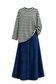Oversized 80% Cotton Striped Modest Top for Women