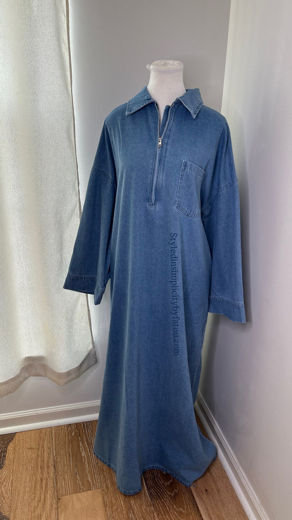 Anaya Jean Cotton Abaya withfront pocket