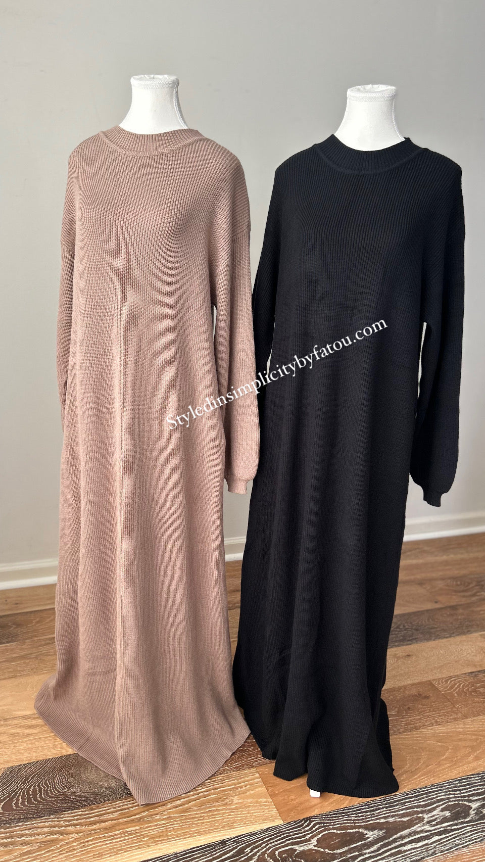 Premium Fall loose fit knitted abaya dress