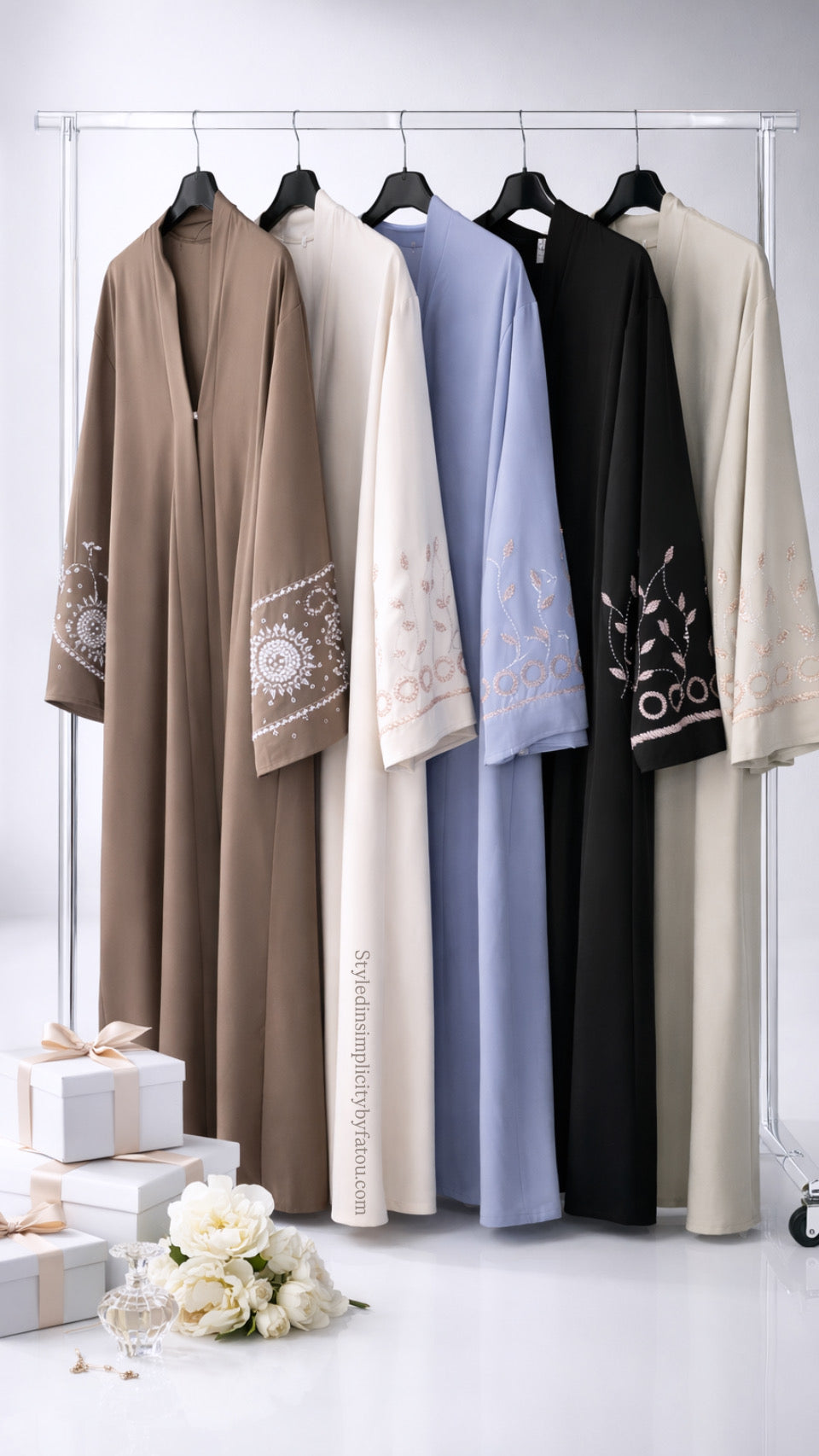 Luxury Pearl Eid Abaya – Elegant Modest Ramadan Dress for Women