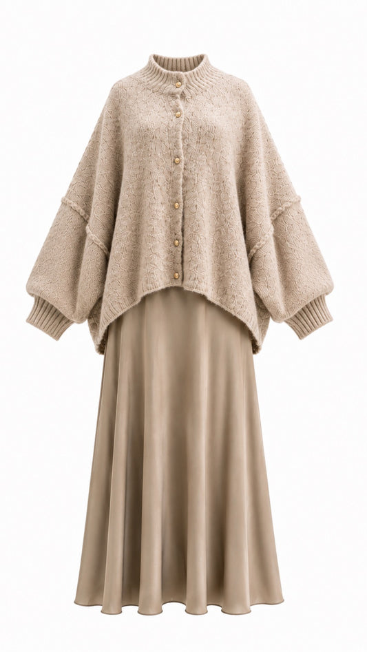 Oversized Modest Sweater Wool Mohair Blend Knit Top