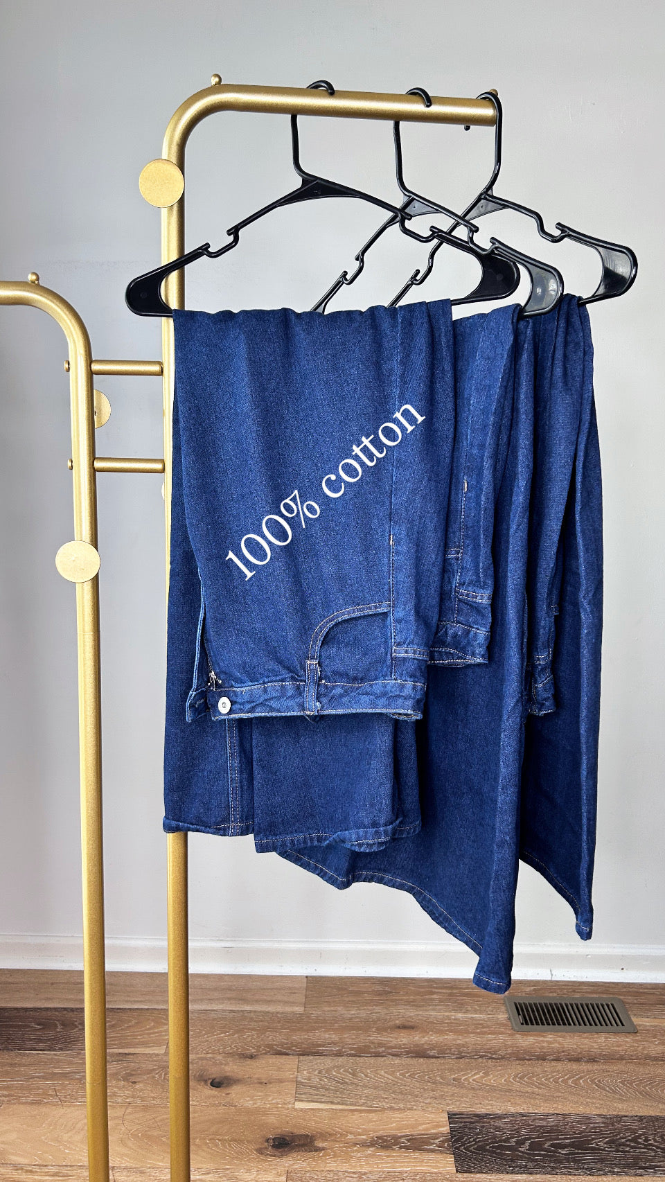 Denim 100% cotton jean maxi skirt