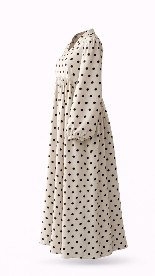 Modest maxi polka dots abaya