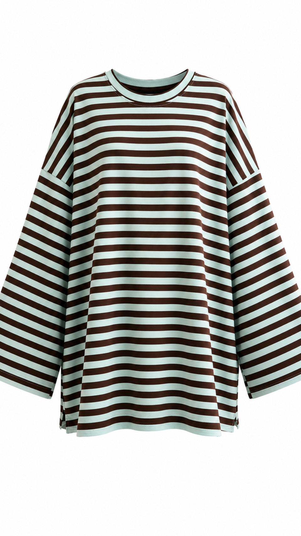 Oversized 80% Cotton Striped Modest Top for Women