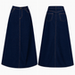 Denim 100% cotton jean maxi skirt