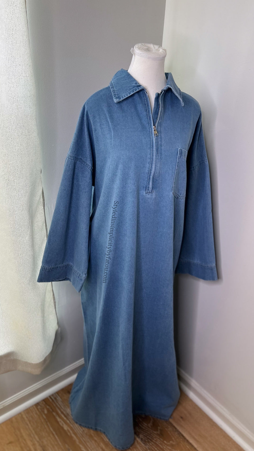 Anaya Jean Cotton Abaya withfront pocket