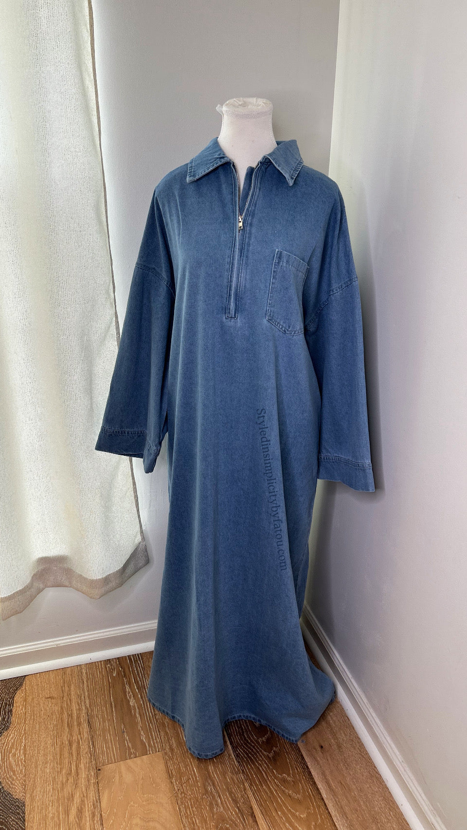 Anaya Jean Cotton Abaya withfront pocket