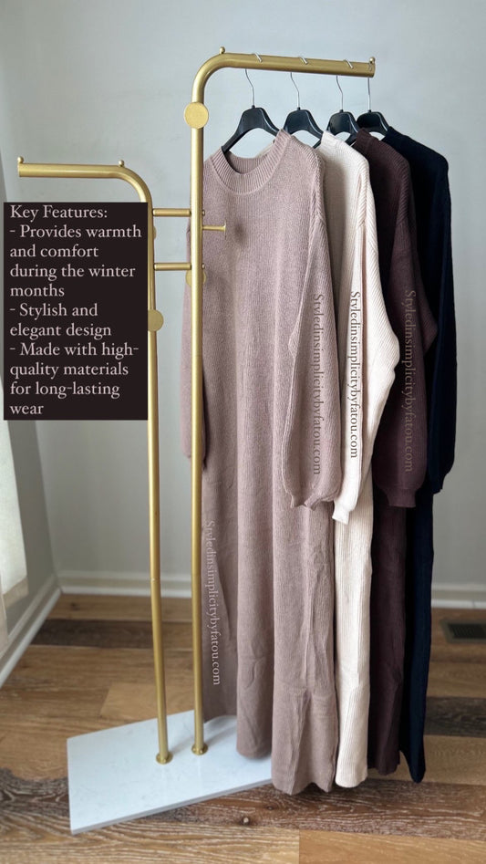 Premium Fall loose fit knitted abaya dress
