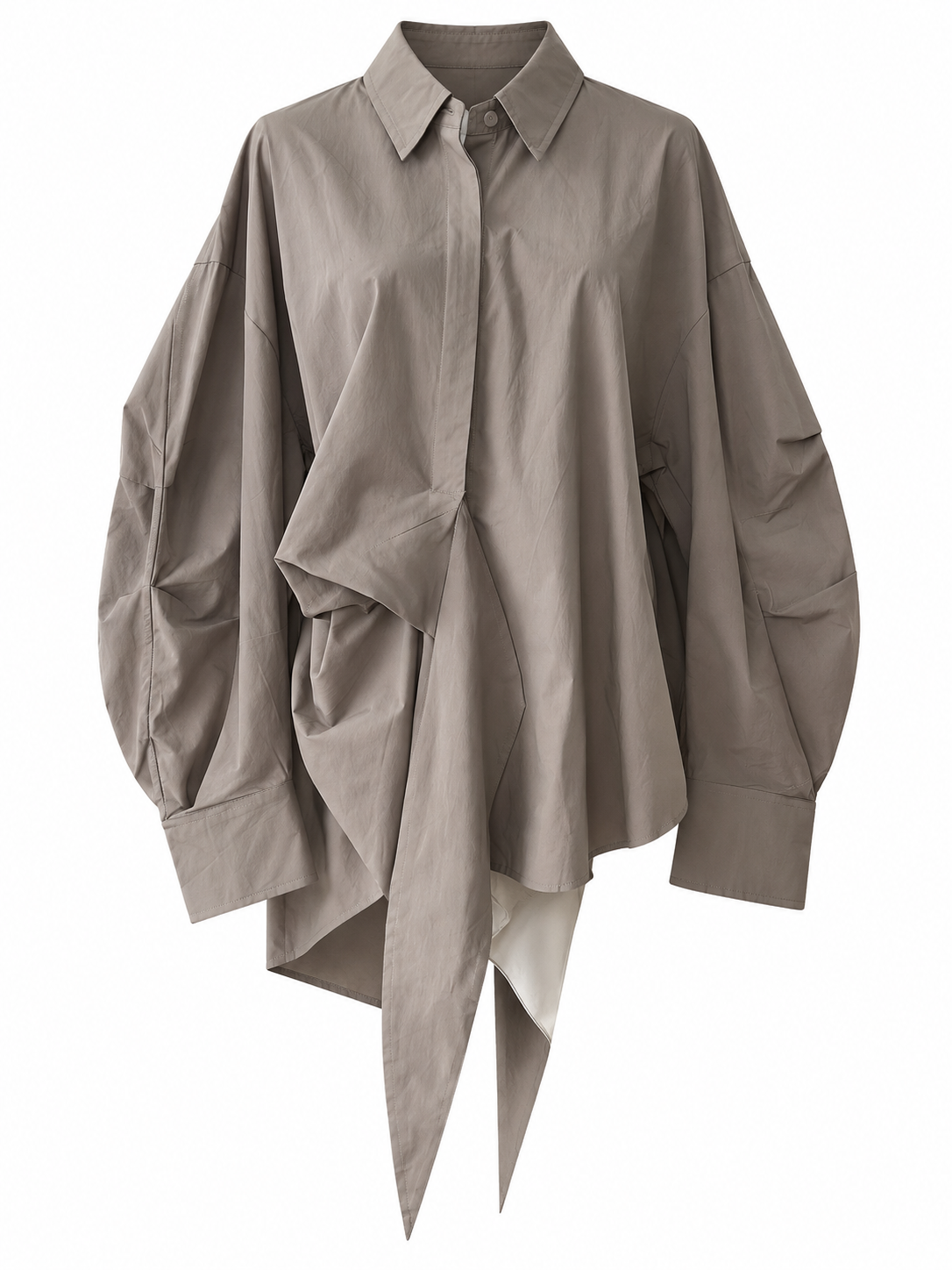 Cotton blend asymmetrical modest blouse