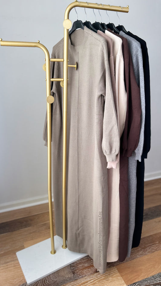 Premium Fall loose fit knitted abaya dress style 2