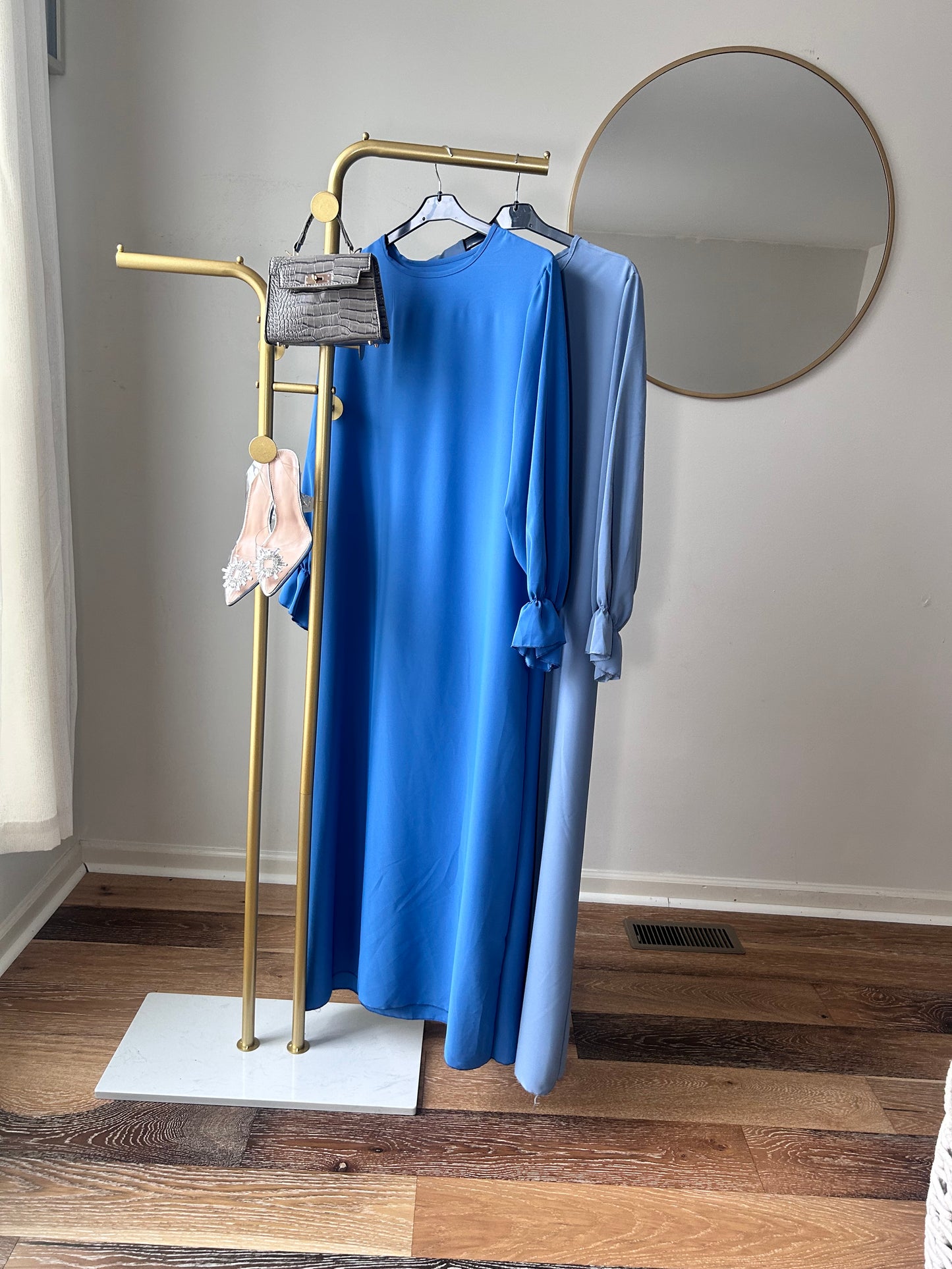 Blue flare slevve abaya