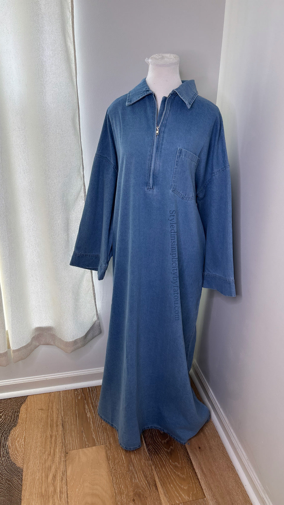 Anaya Jean Cotton Abaya withfront pocket