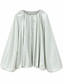 100% Cotton Modest Top for Women, Oversized Balloon Sleeve Blouse, Loose Flowy Muslim Hijabi Shirt
