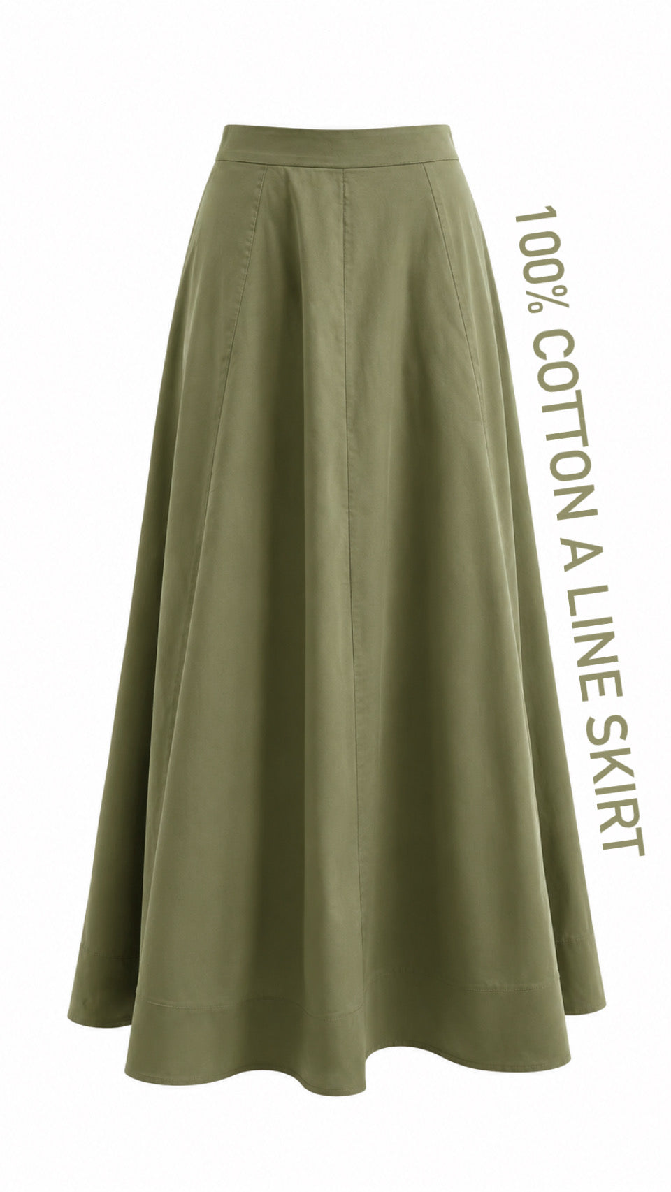 A Line 100% Cotton maxi skirt