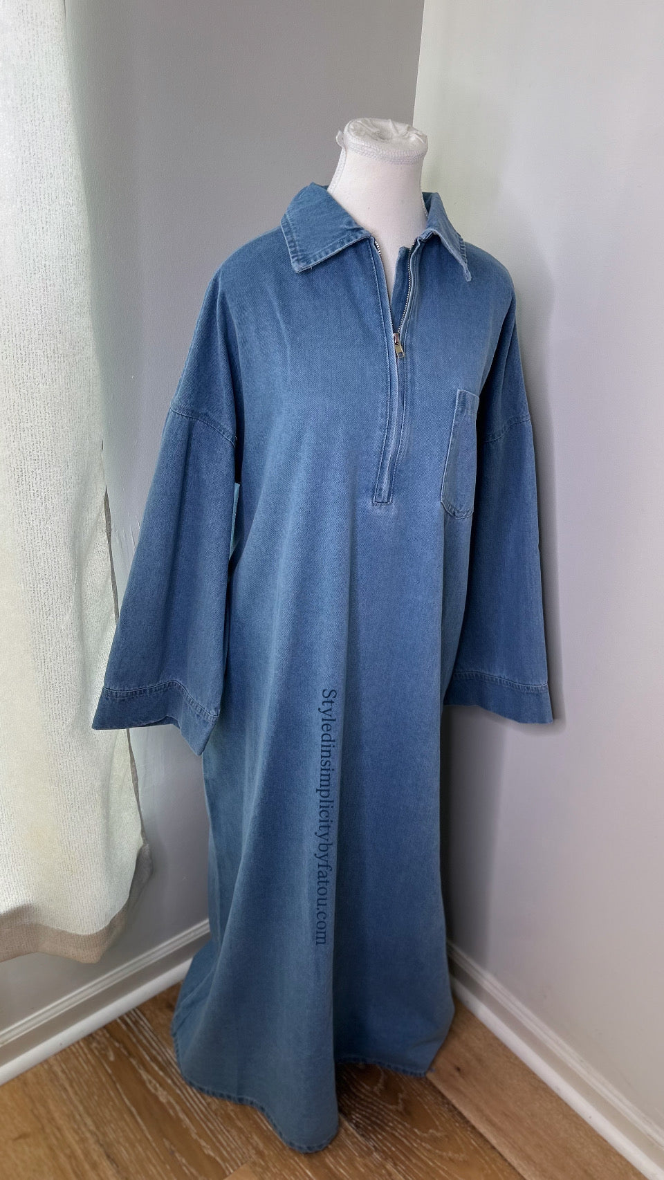 Anaya Jean Cotton Abaya withfront pocket