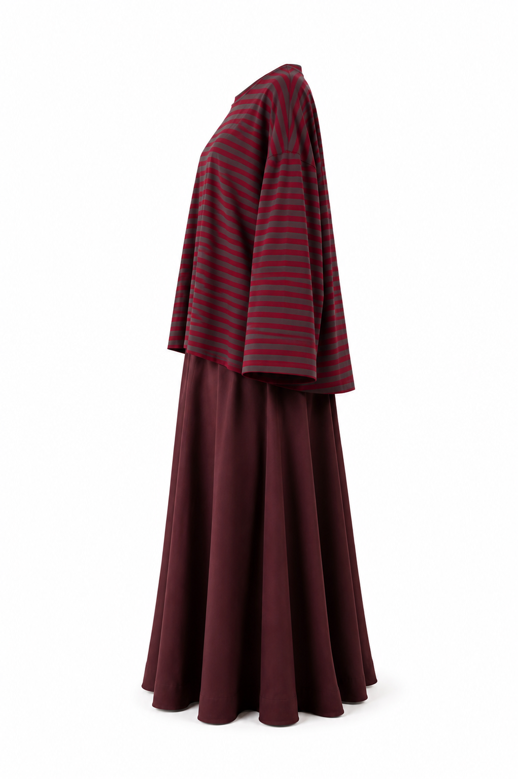 Oversized 80% Cotton Striped Modest Top for Women