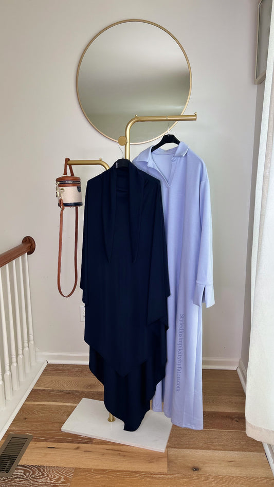 Blue khimar abaya set