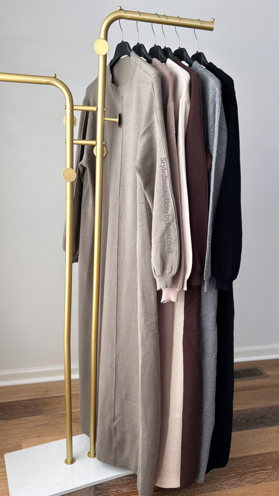 Premium Fall loose fit knitted abaya dress style 2