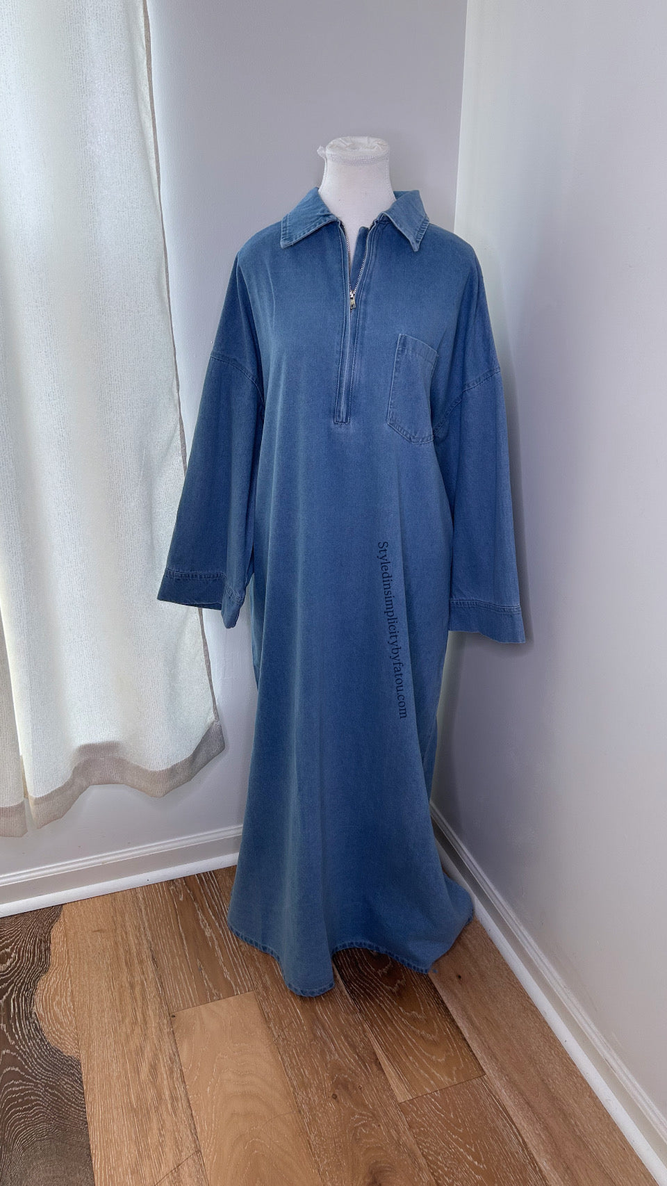 Anaya Jean Cotton Abaya withfront pocket