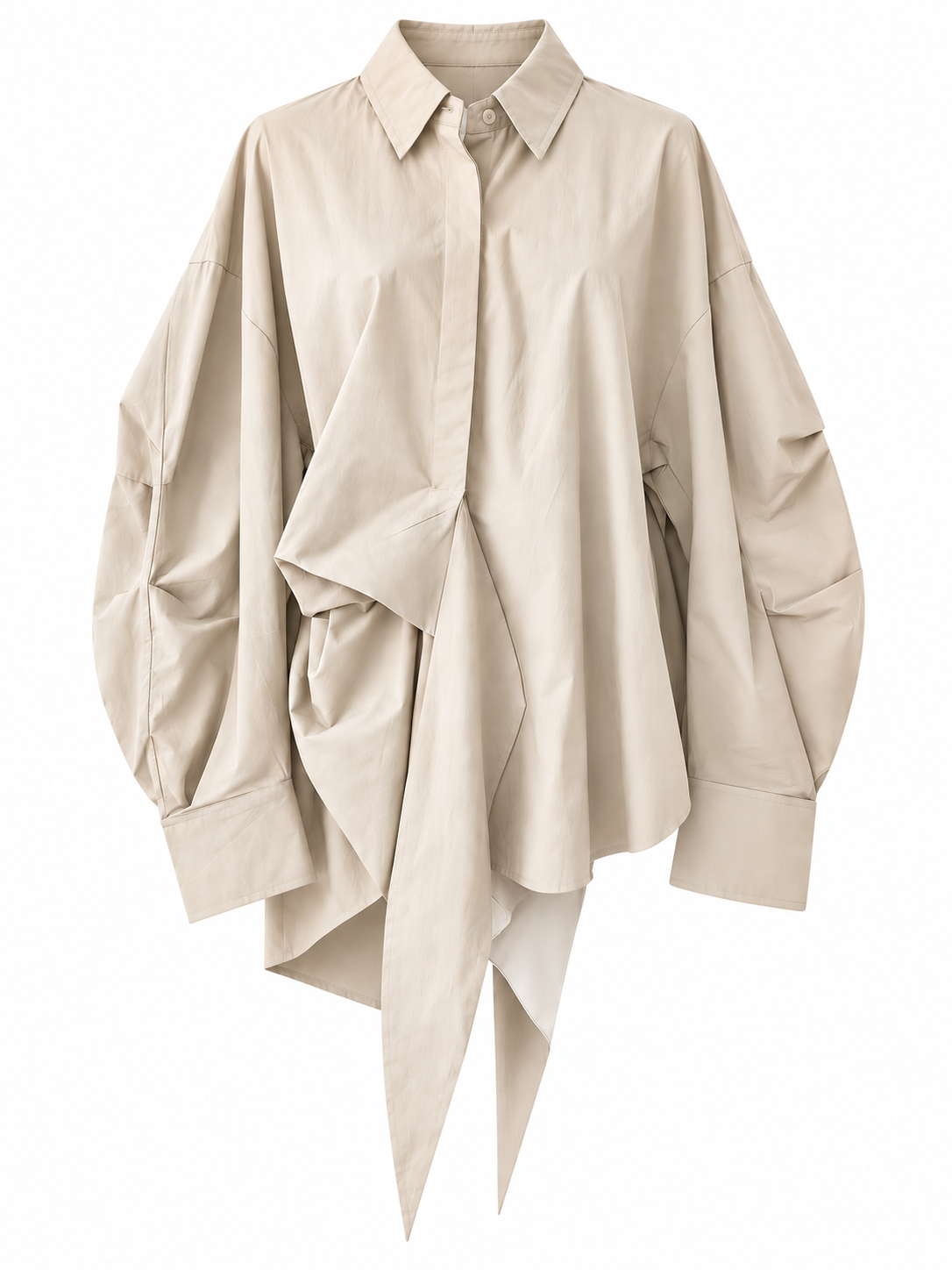 Cotton blend asymmetrical modest blouse