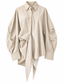 Cotton blend asymmetrical modest blouse