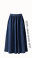 Cotton Maxi Denim Skirt Abaya with Pockets – Loose Fit Elastic Waist Modest Skirt