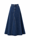 80% cotton jean maxi modest skirt