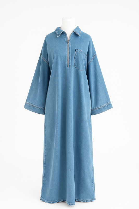Anaya Jean Cotton Abaya withfront pocket