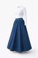 Cotton Maxi Denim Skirt Abaya with Pockets – Loose Fit Elastic Waist Modest Skirt