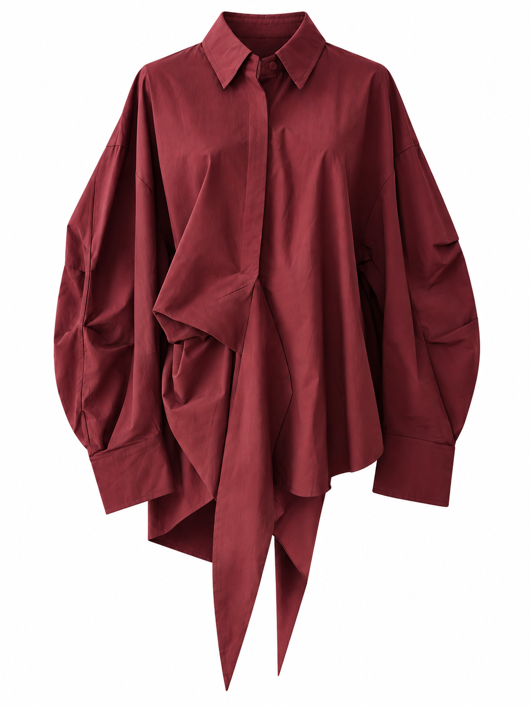 Cotton blend asymmetrical modest blouse