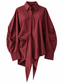 Cotton blend asymmetrical modest blouse