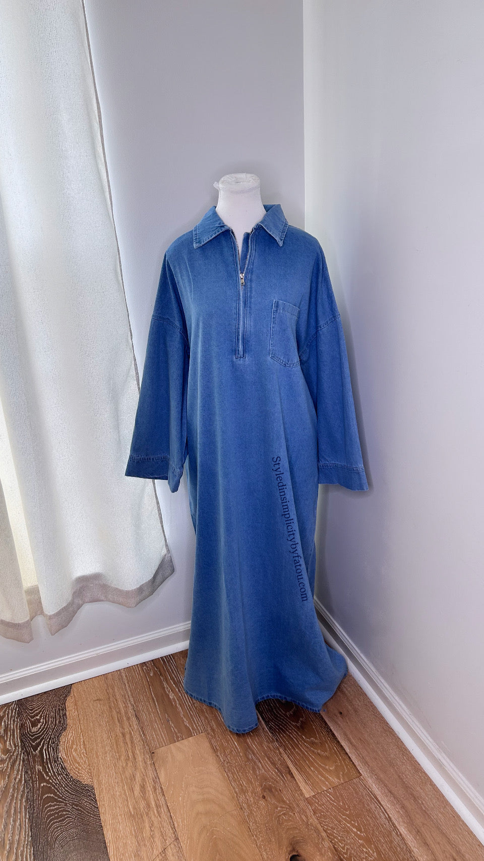 Anaya Jean Cotton Abaya withfront pocket