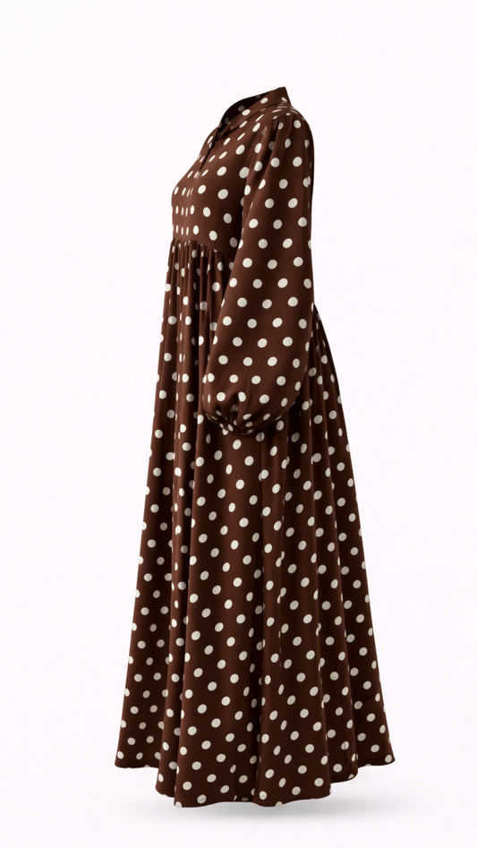 Modest maxi polka dots abaya