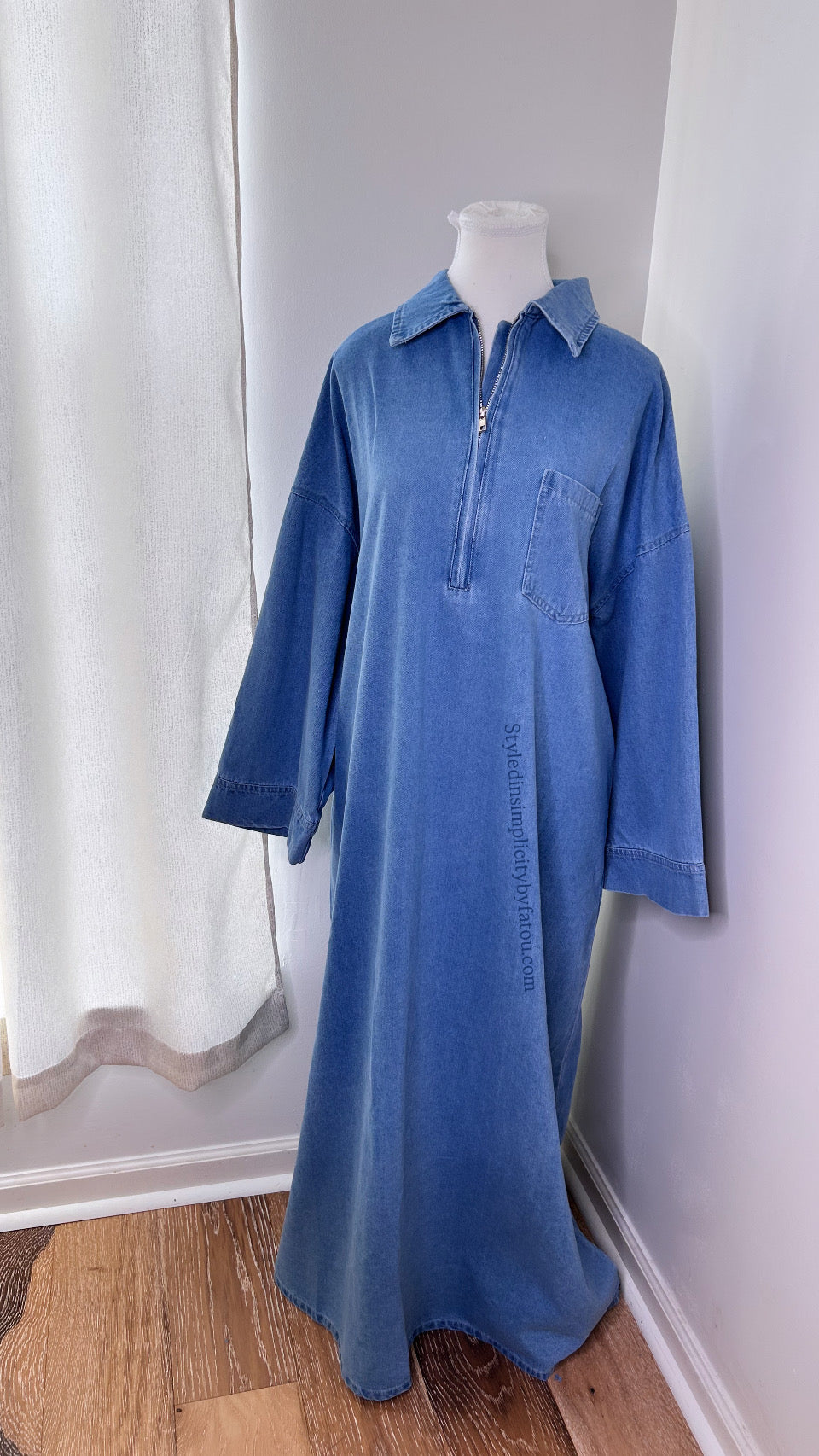 Anaya Jean Cotton Abaya withfront pocket