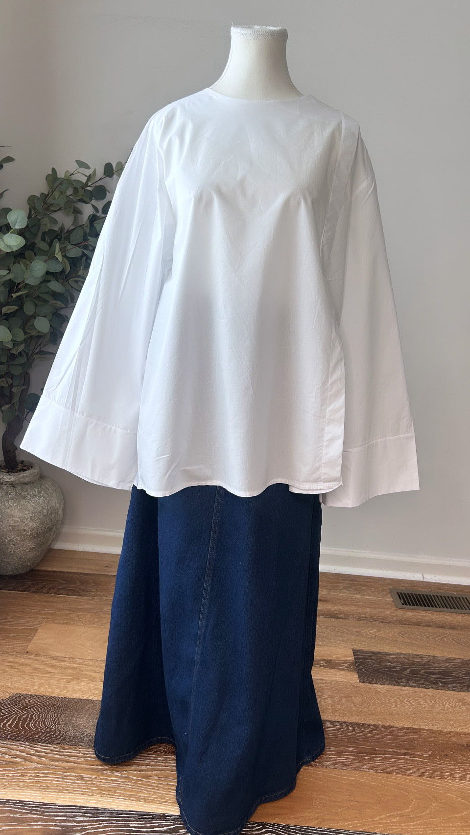 Oversized modest cotton top