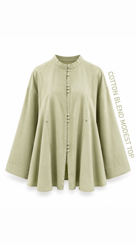50%Viscose 42%Cotton 8%Polyamide modest top
